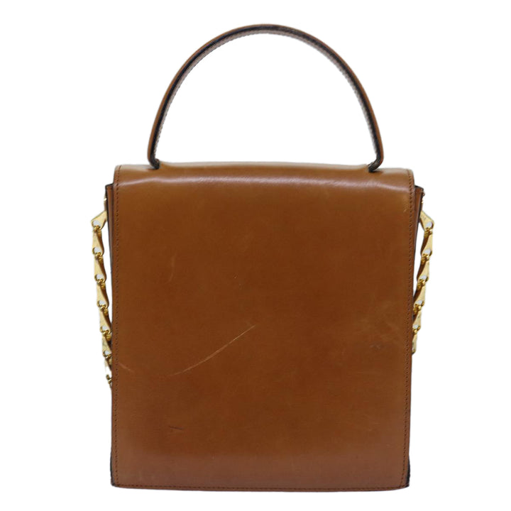Celine Hand Bag Leather 2way Brown Auth 77233