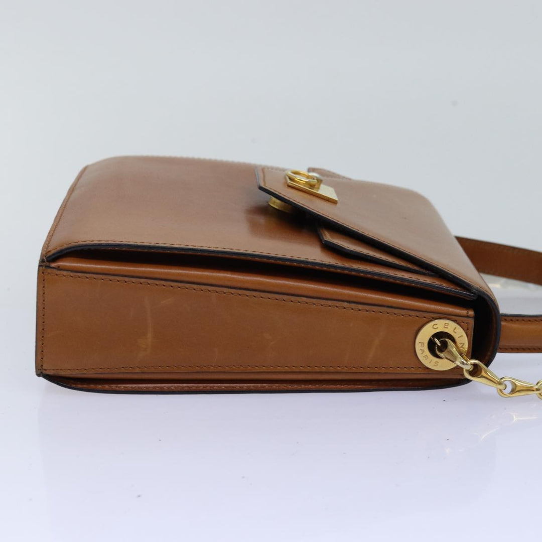 Celine Hand Bag Leather 2way Brown Auth 77233
