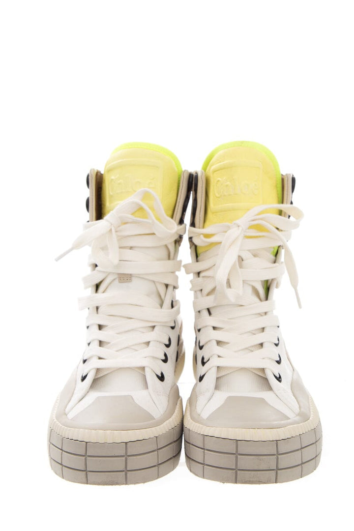Chloe Beige Clint High Top Sneakers SZ 36