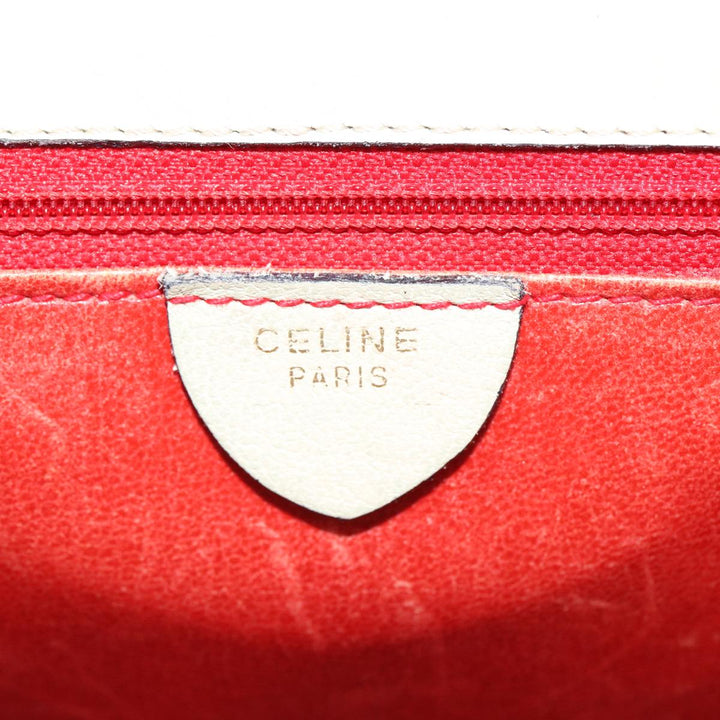 Celine Hand Bag Leather 2way Beige Auth 77329