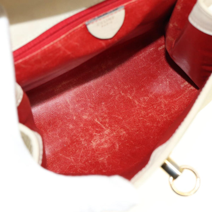 Celine Hand Bag Leather 2way Beige Auth 77329