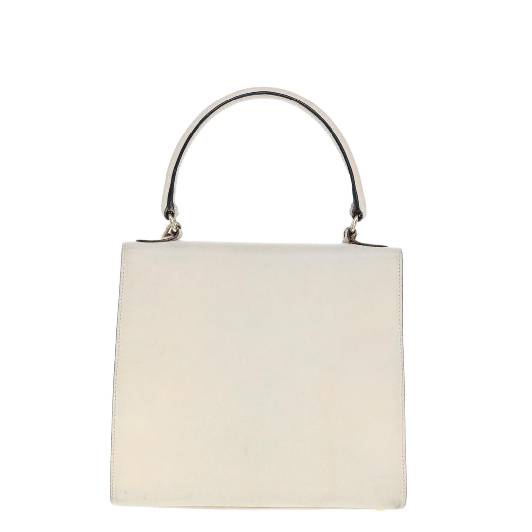 Celine Hand Bag Leather 2way Beige Auth 77329