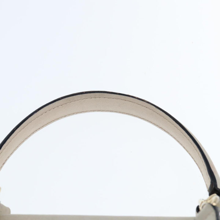 Celine Hand Bag Leather 2way Beige Auth 77329