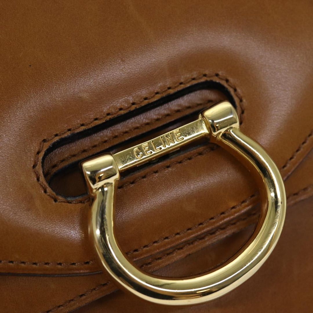 Celine Hand Bag Leather Brown  77330