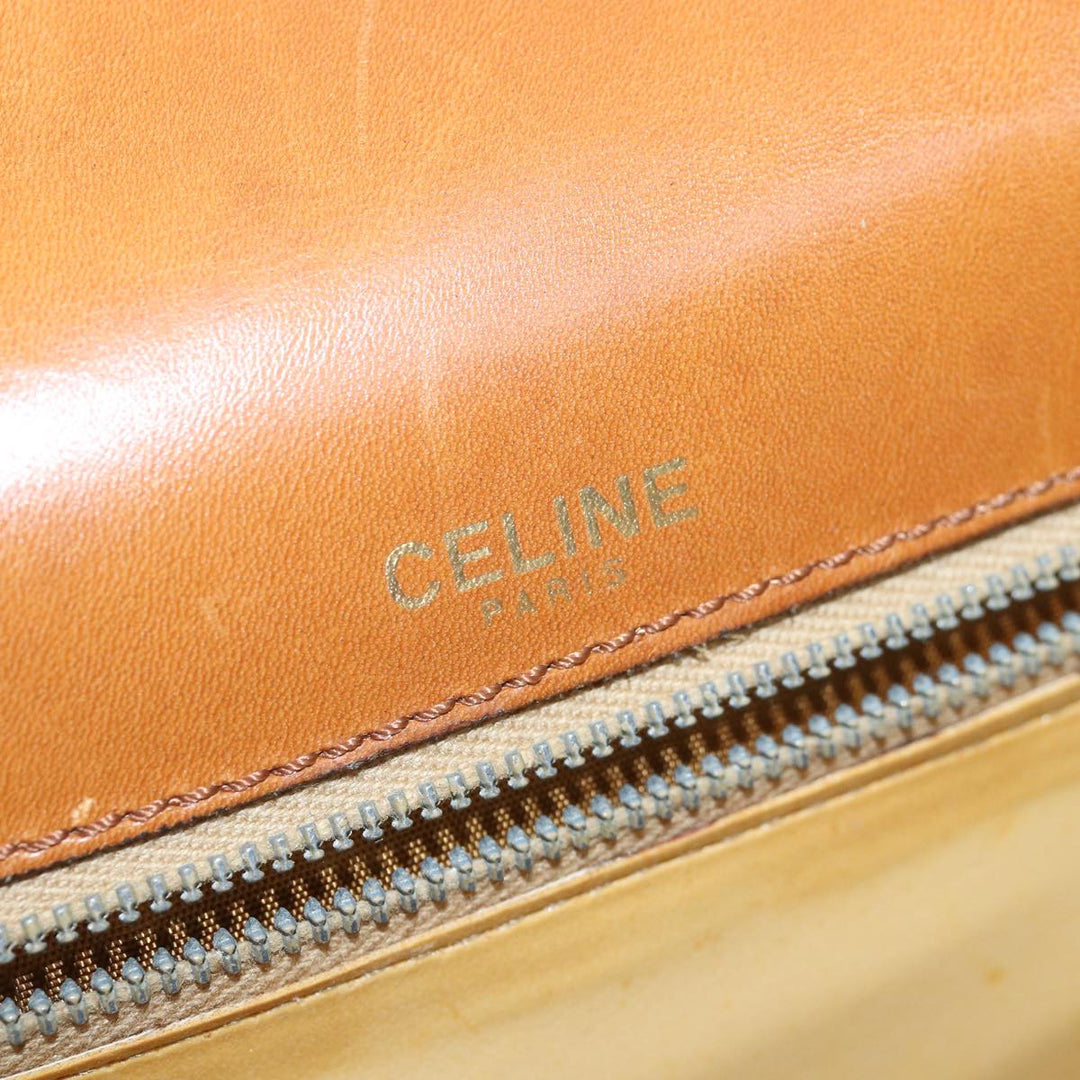 Celine Hand Bag Leather Brown  77330