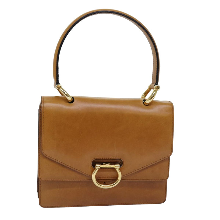 Celine Hand Bag Leather Brown  77330