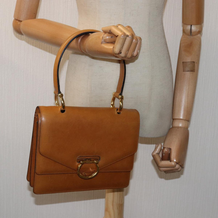 Celine Hand Bag Leather Brown  77330