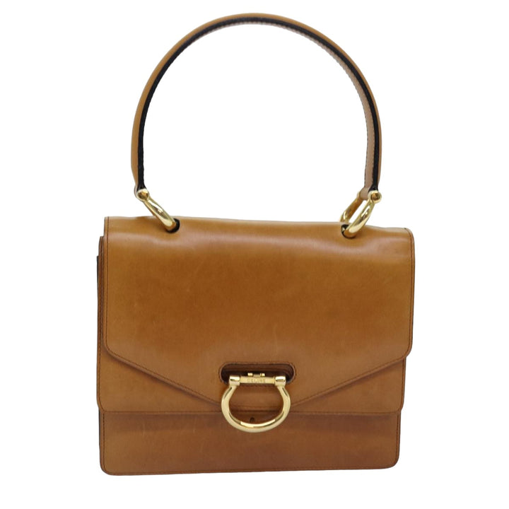 Celine Hand Bag Leather Brown  77330