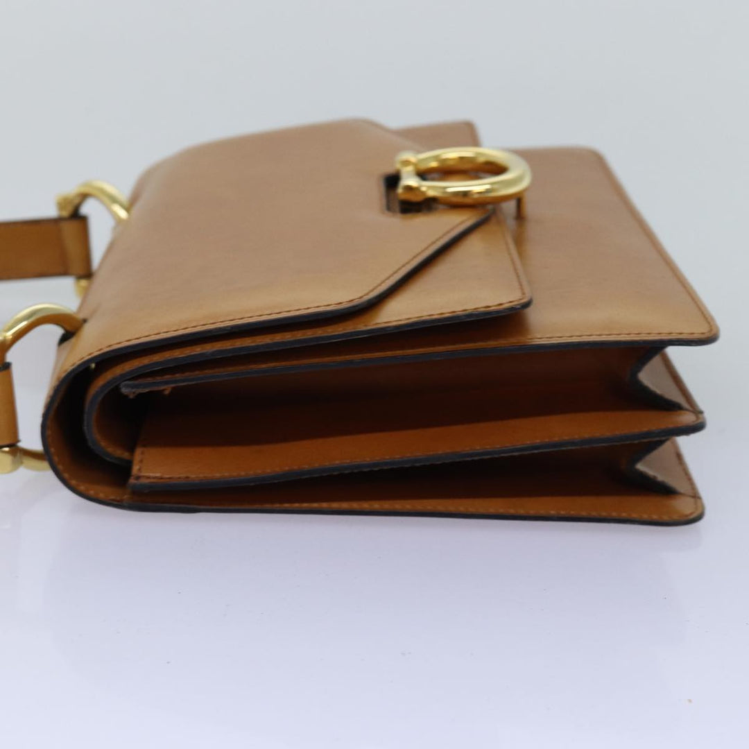 Celine Hand Bag Leather Brown  77330