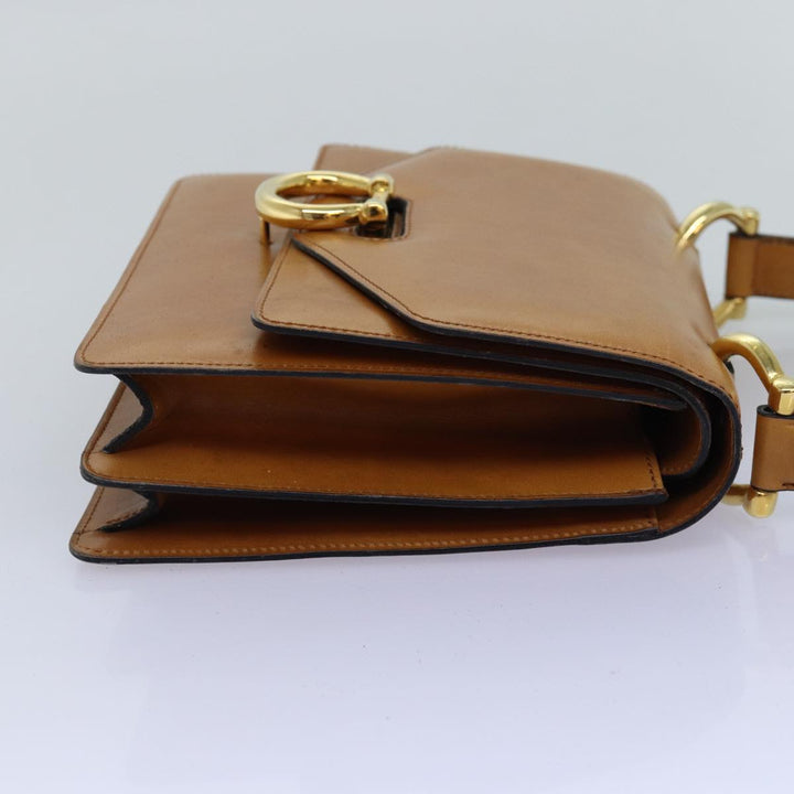 Celine Hand Bag Leather Brown  77330