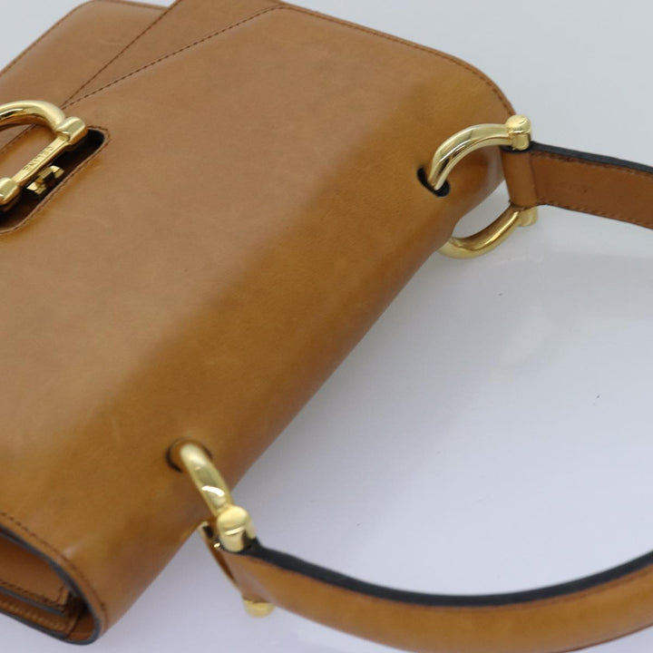 Celine Hand Bag Leather Brown  77330