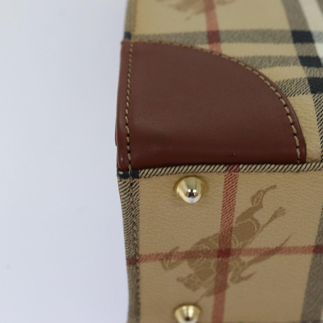 BurberrySs Nova Check Hand Bag PVC 2way Beige Auth 77376