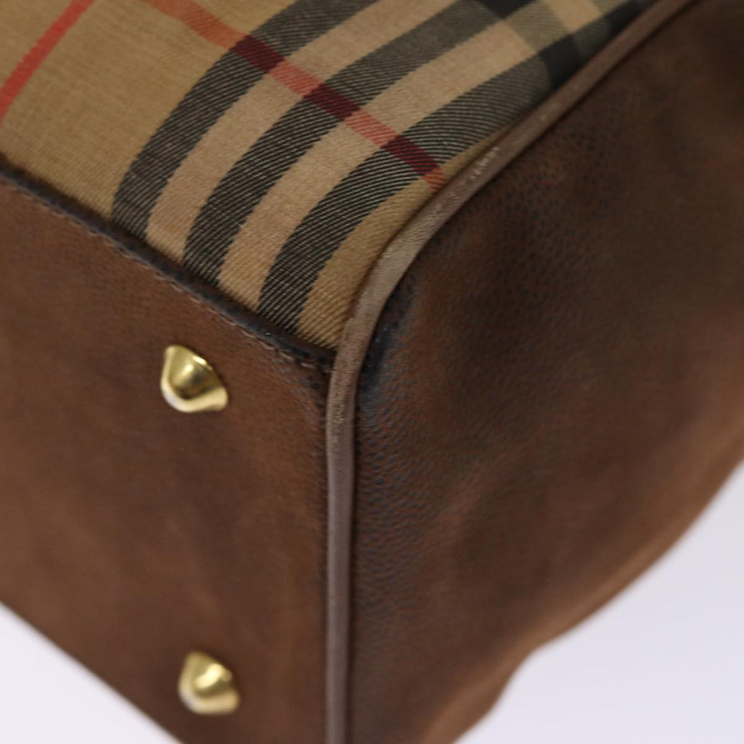 BurberrySs Nova Check Tote Bag Canvas Beige Auth 77379