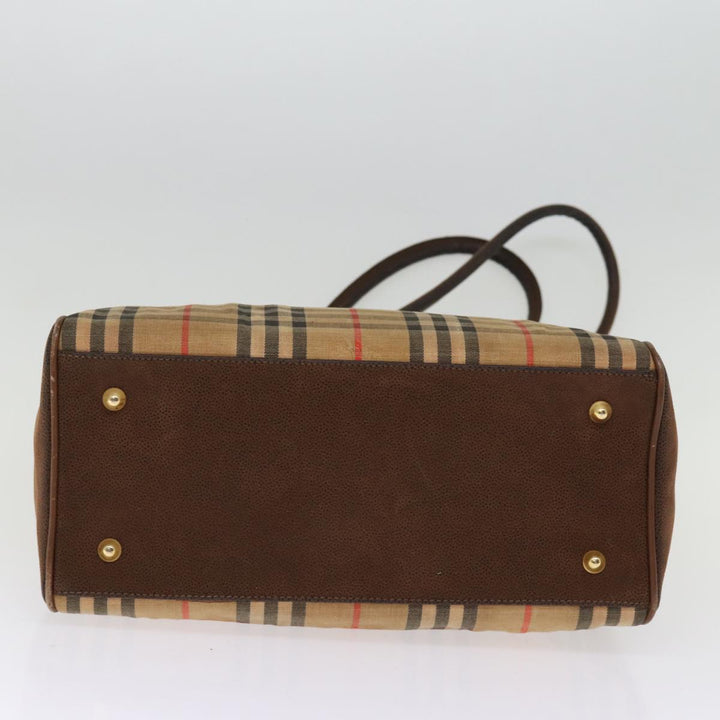 BurberrySs Nova Check Tote Bag Canvas Beige Auth 77379