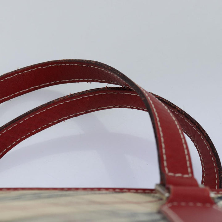 Burberry Nova Check Blue Label Hand Bag Canvas Beige Red Auth 77380