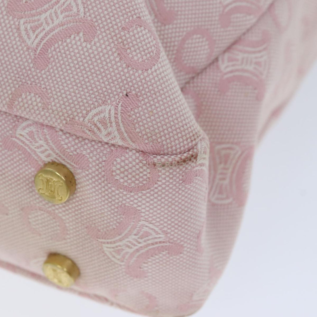 Celine C Macadam Canvas Shoulder Bag Pink Auth 77385