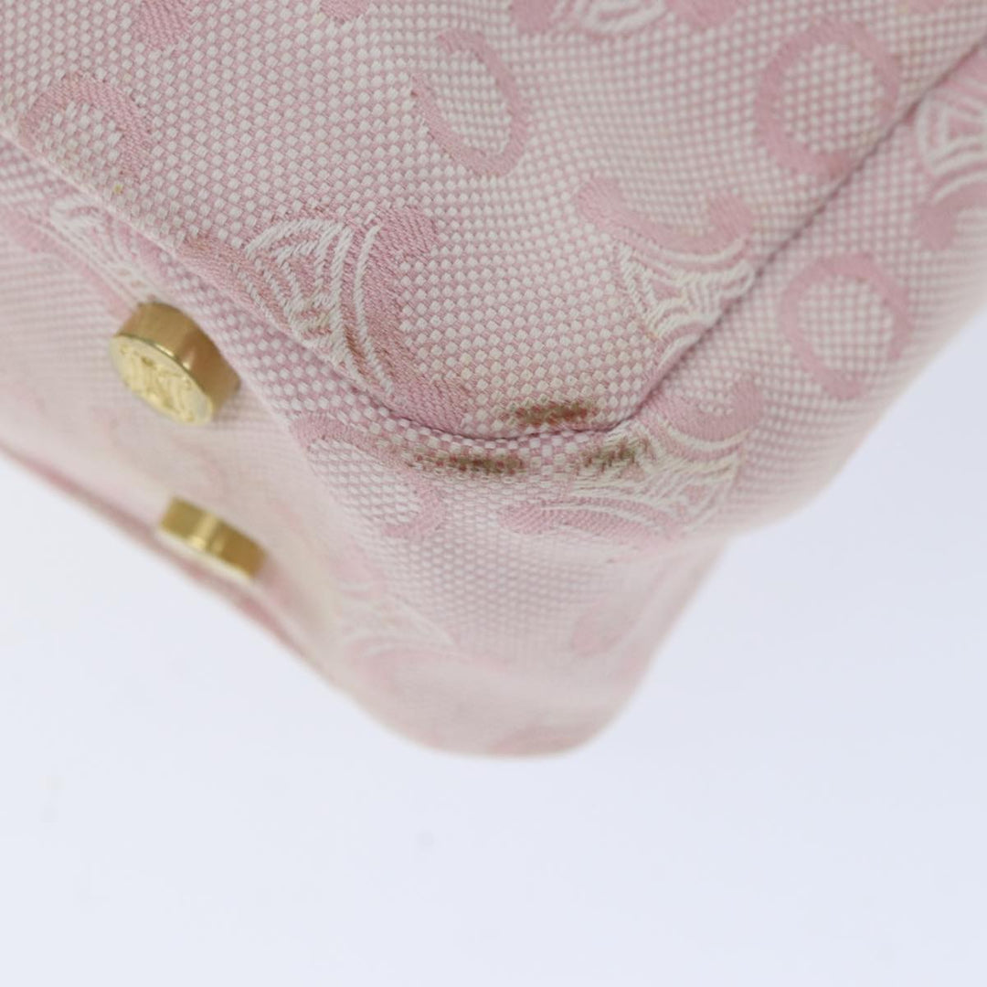 Celine C Macadam Canvas Shoulder Bag Pink Auth 77385
