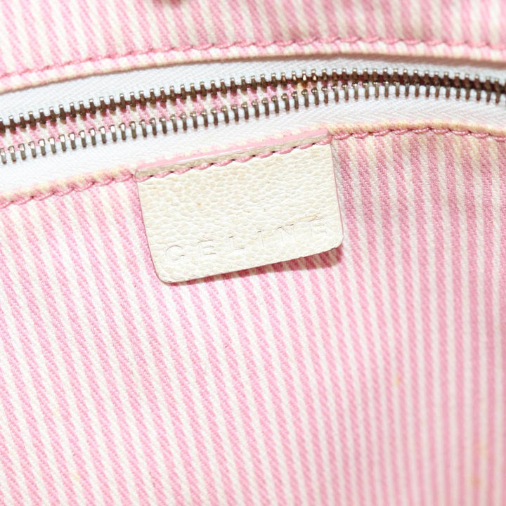 Celine C Macadam Canvas Shoulder Bag Pink Auth 77385