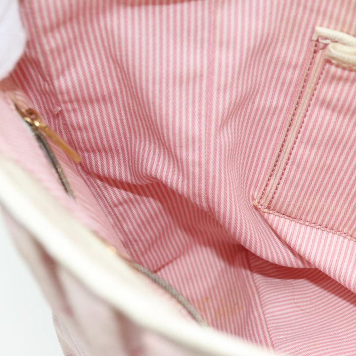 Celine C Macadam Canvas Shoulder Bag Pink Auth 77385