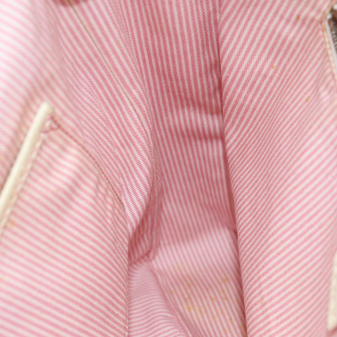 Celine C Macadam Canvas Shoulder Bag Pink Auth 77385