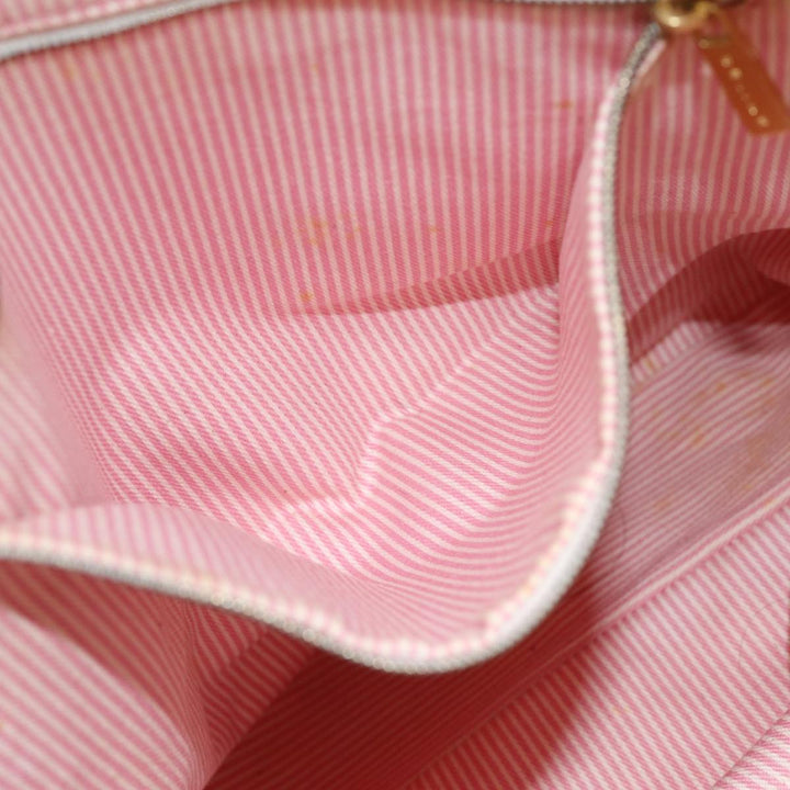 Celine C Macadam Canvas Shoulder Bag Pink Auth 77385