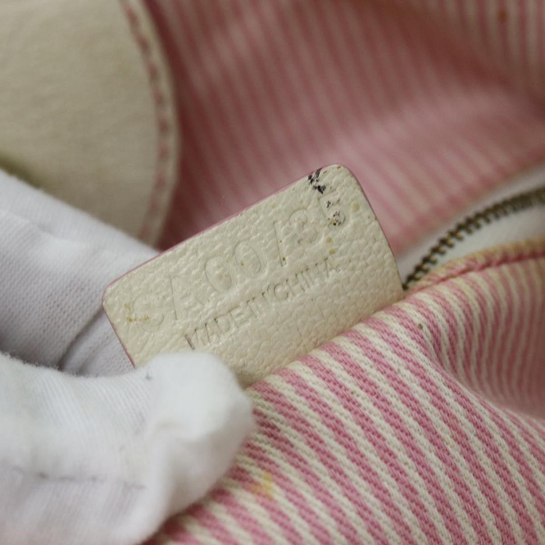 Celine C Macadam Canvas Shoulder Bag Pink Auth 77385