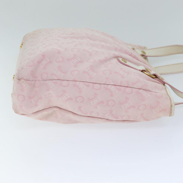 Celine C Macadam Canvas Shoulder Bag Pink Auth 77385