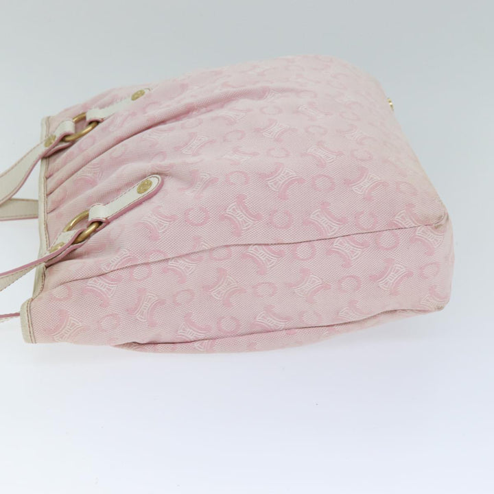 Celine C Macadam Canvas Shoulder Bag Pink Auth 77385