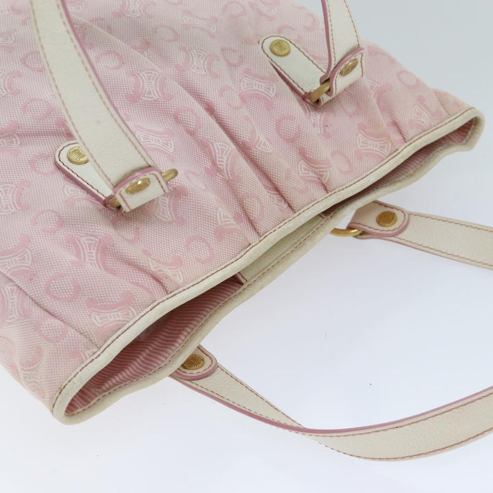 Celine C Macadam Canvas Shoulder Bag Pink Auth 77385