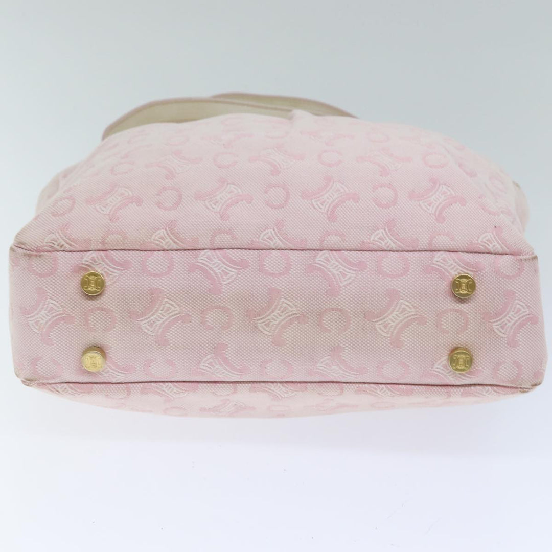 Celine C Macadam Canvas Shoulder Bag Pink Auth 77385