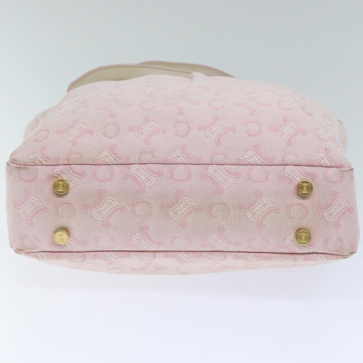Celine C Macadam Canvas Shoulder Bag Pink Auth 77385