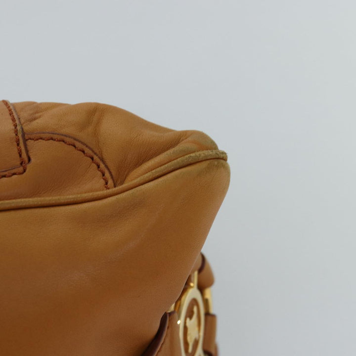Celine Shoulder Bag Leather Brown  77389