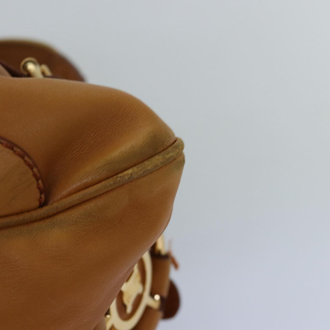 Celine Shoulder Bag Leather Brown  77389