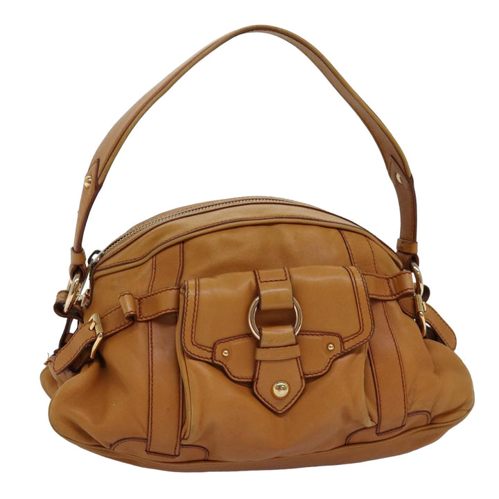 Celine Shoulder Bag Leather Brown  77389