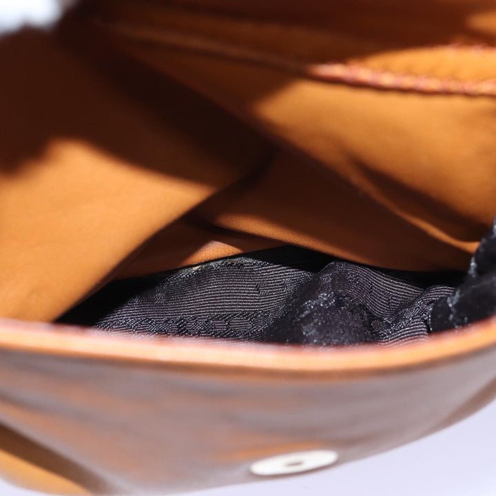 Celine Shoulder Bag Leather Brown  77389