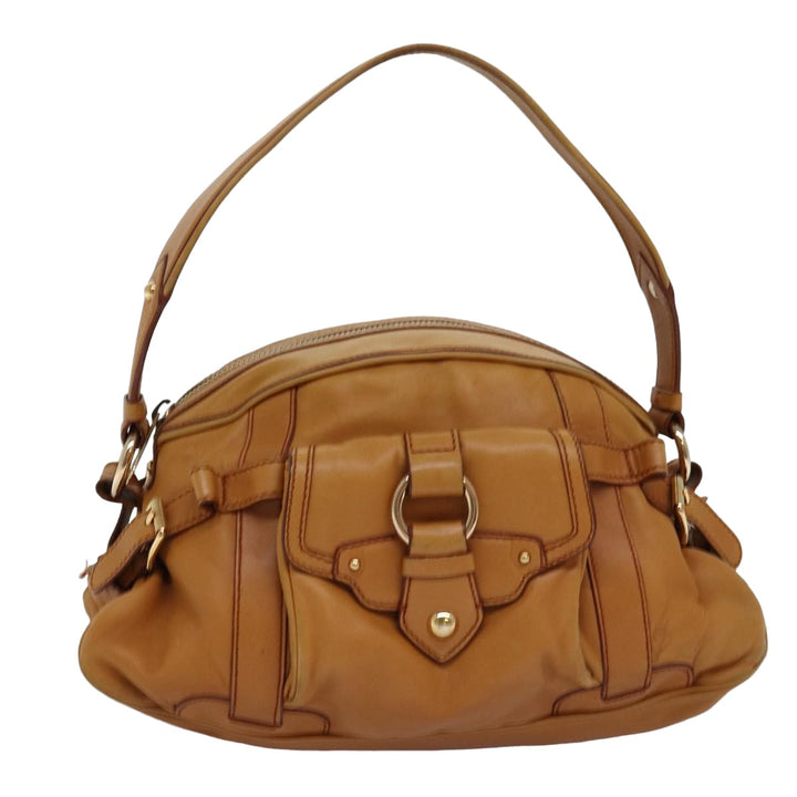 Celine Shoulder Bag Leather Brown  77389