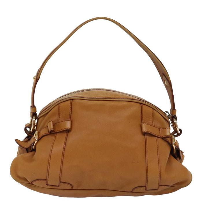 Celine Shoulder Bag Leather Brown  77389