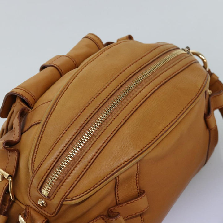 Celine Shoulder Bag Leather Brown  77389
