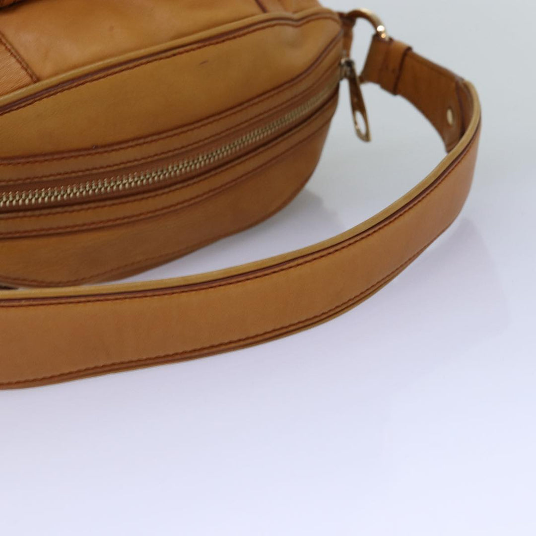 Celine Shoulder Bag Leather Brown  77389