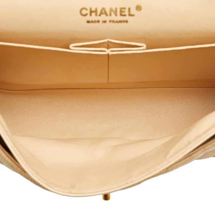 Top Quality Chanel Matrases 25 Double Flat Chain houlder Bag Beige Caviar S  Chanel