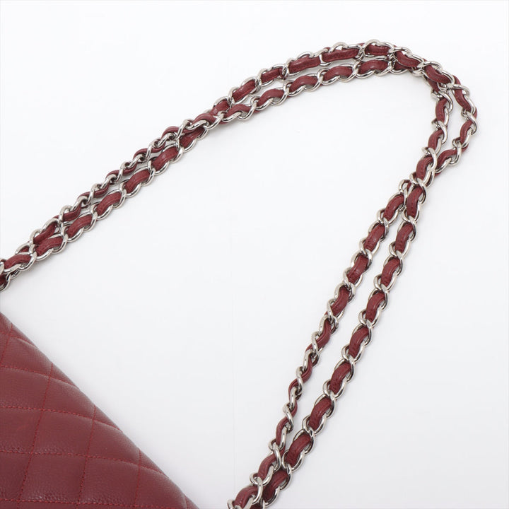 Top Quality Chanel Decamatrasse Caviar S Double Flap Double Chain Bag Bordeaux Silver  15th