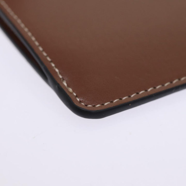 Celine Shoulder Pouch Leather Brown  77443