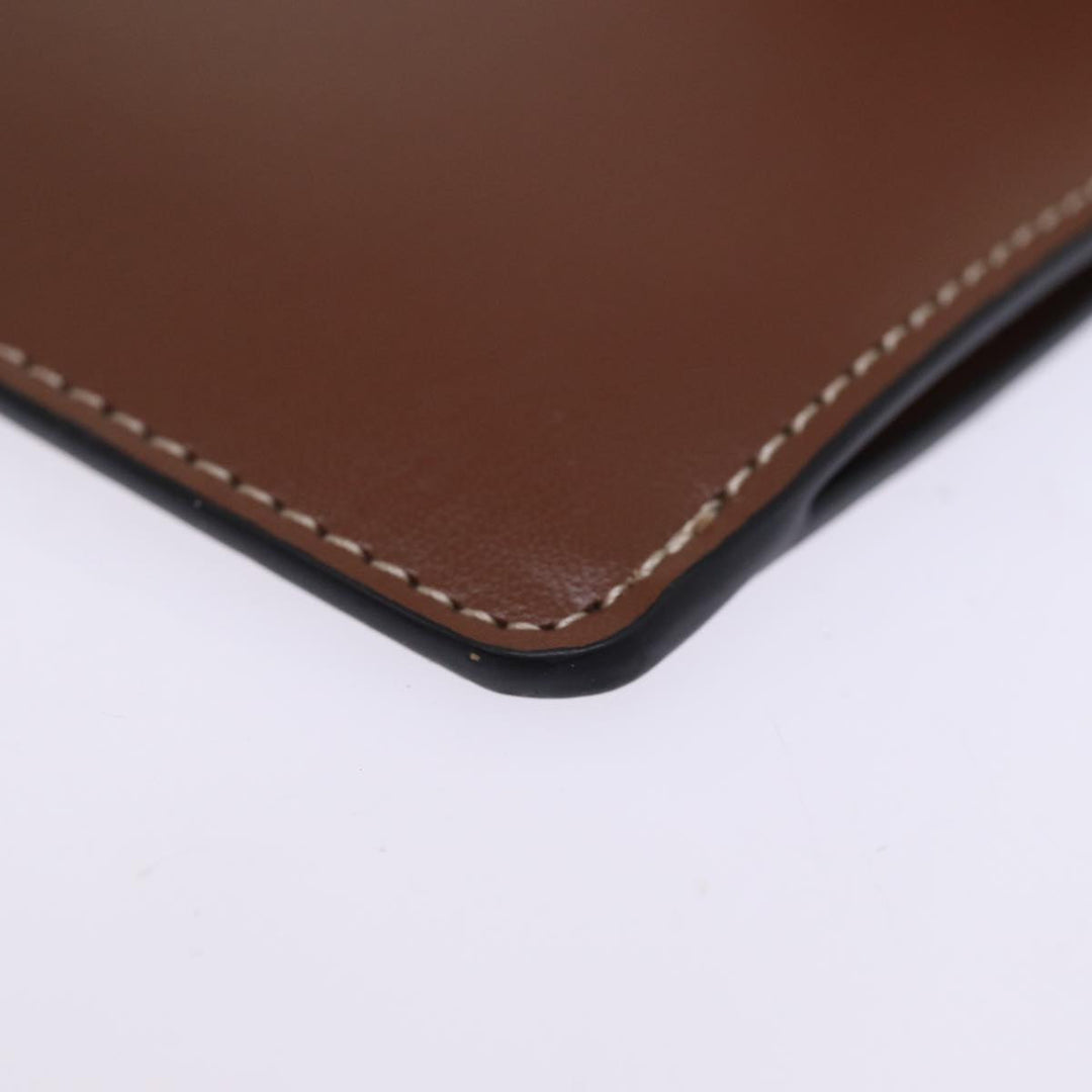 Celine Shoulder Pouch Leather Brown  77443