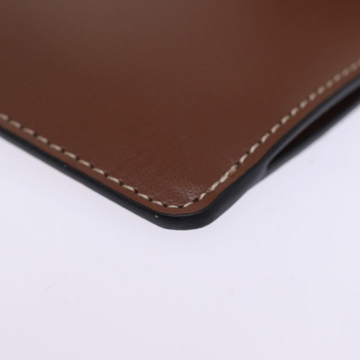 Celine Shoulder Pouch Leather Brown  77443