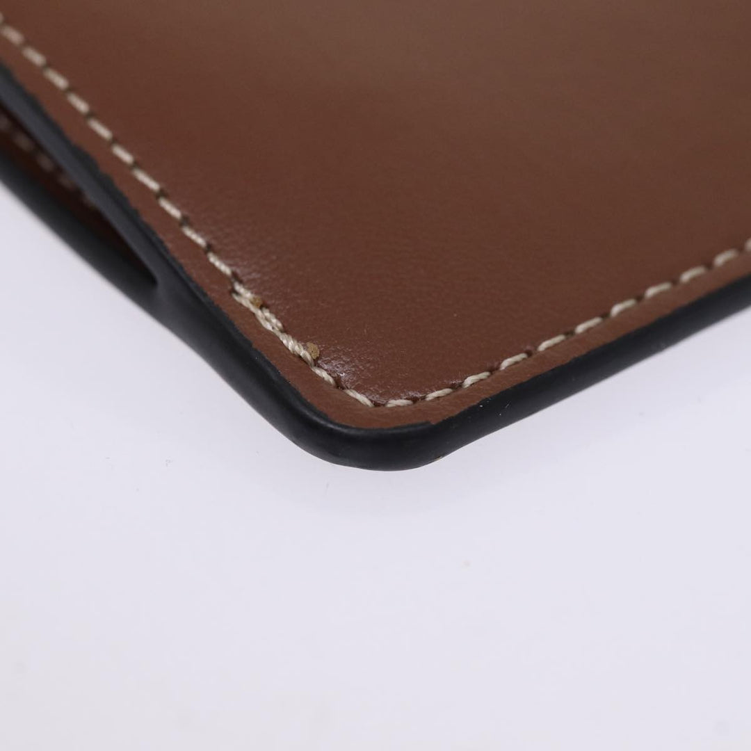 Celine Shoulder Pouch Leather Brown  77443