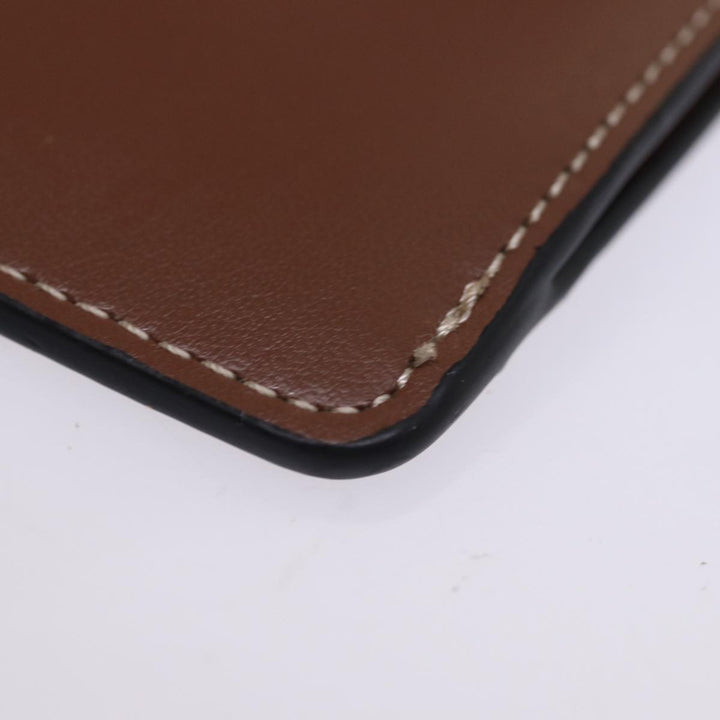 Celine Shoulder Pouch Leather Brown  77443