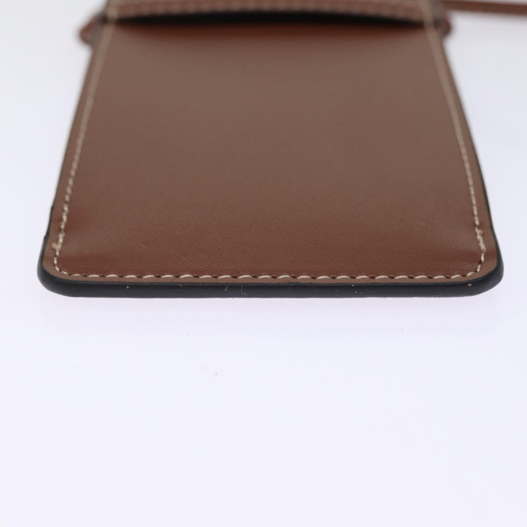 Celine Shoulder Pouch Leather Brown  77443