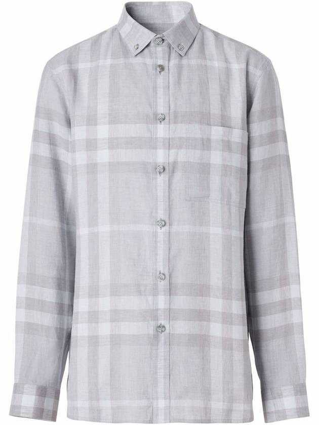 Burberry Check Long Sleeve Shirt Grey