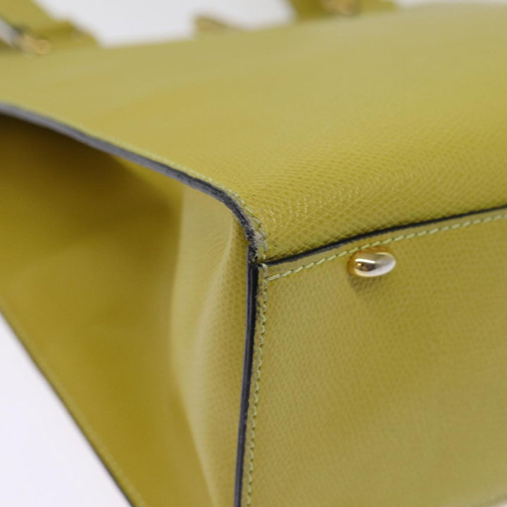 Celine Tote Bag Leather Yellow Auth 77510