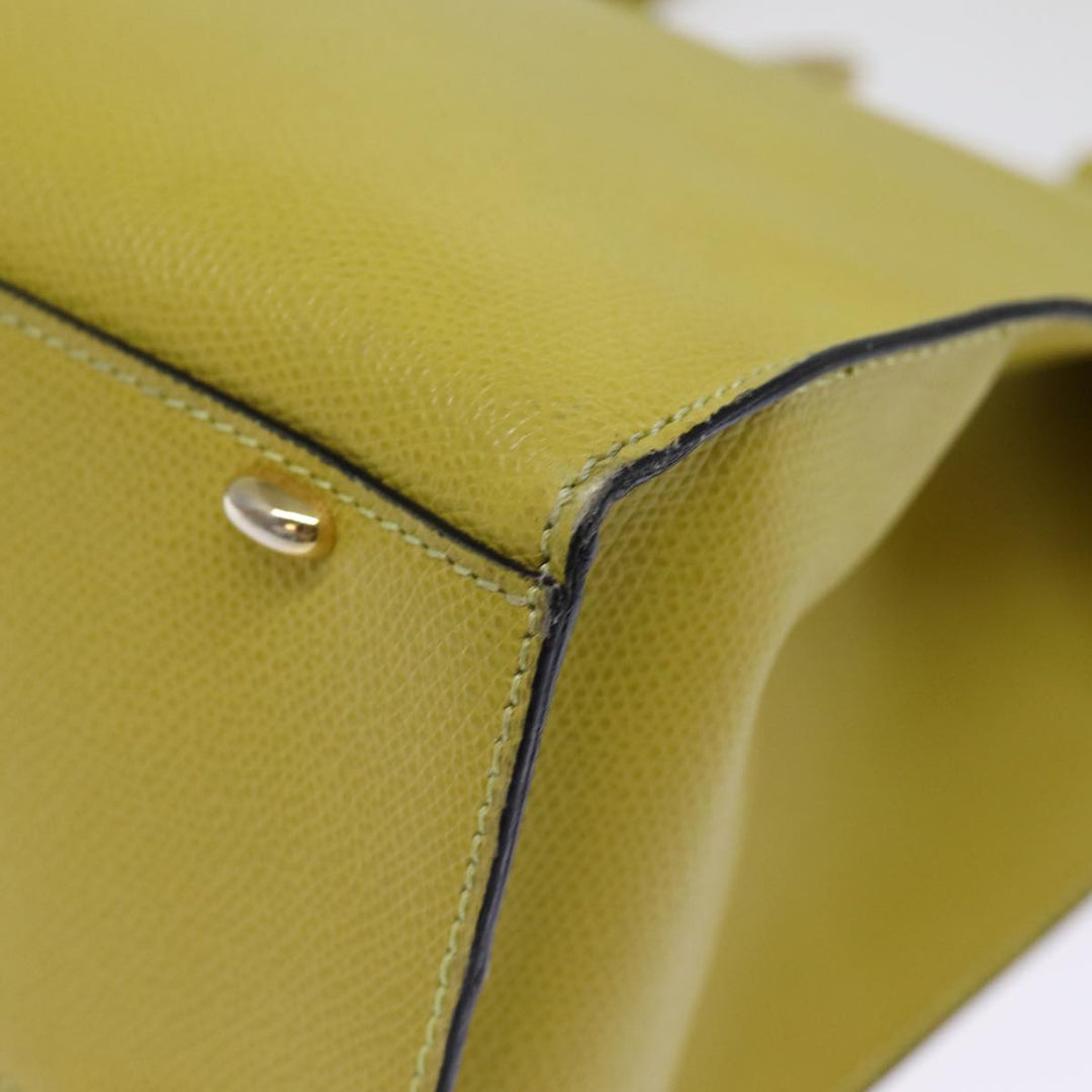 Celine Tote Bag Leather Yellow Auth 77510